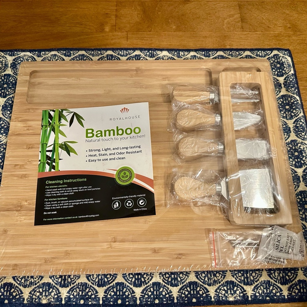 RoyalHouse Bamboo Cheese‎ Board Set